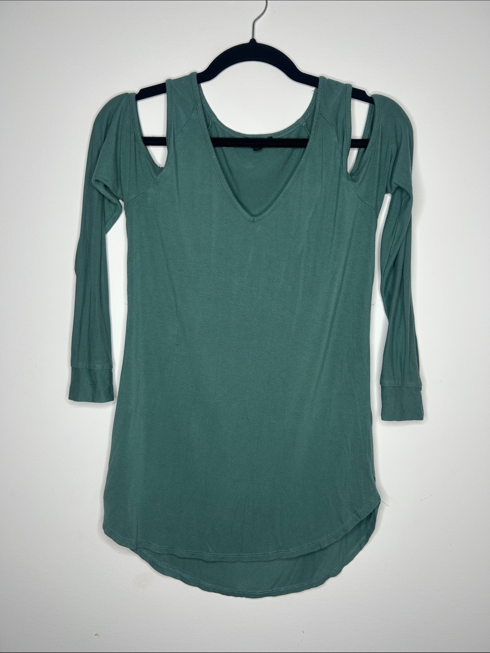 Dynamite Green Cold Shoulder Long Sleeve Top Size XS